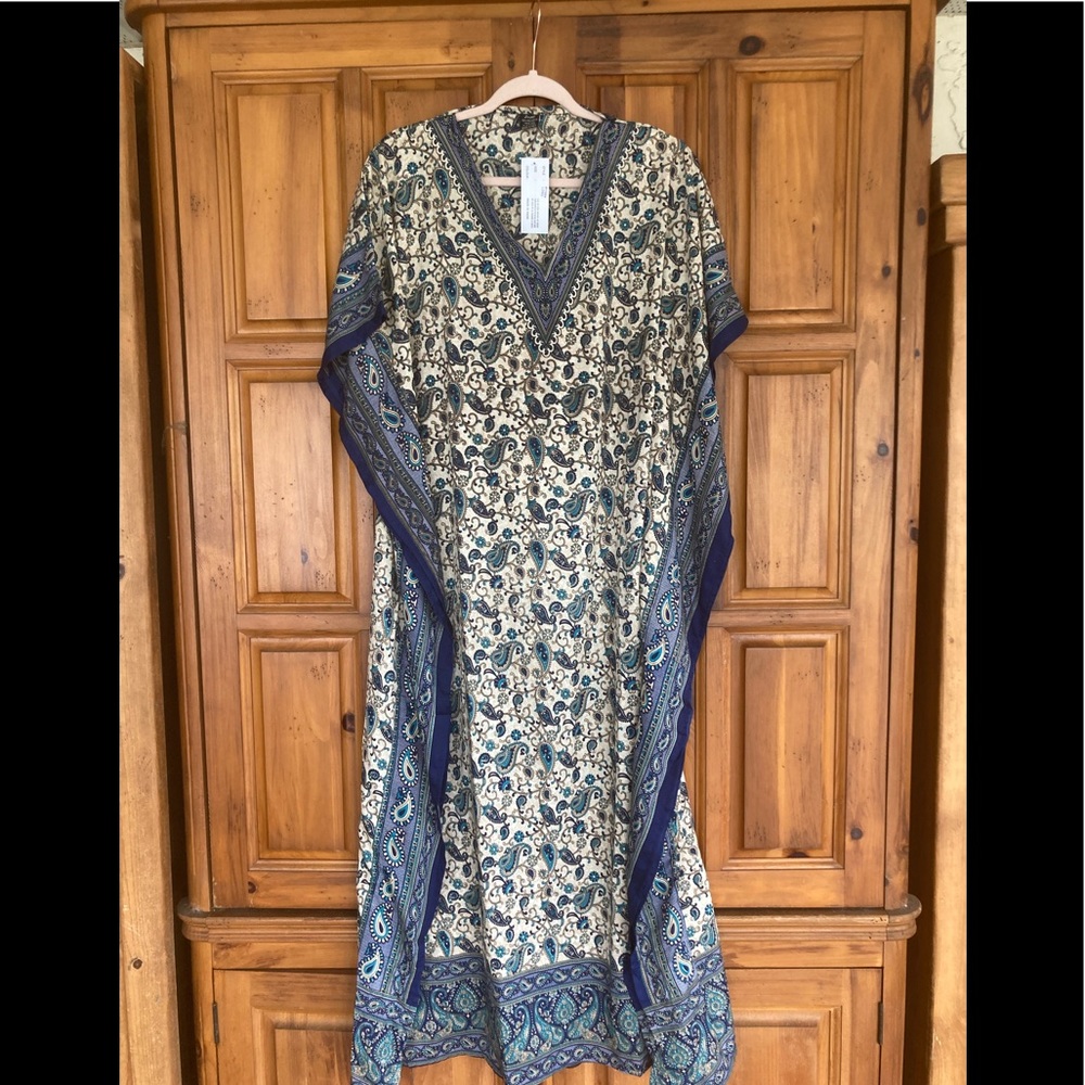 Blue long dress one-size-fits-all